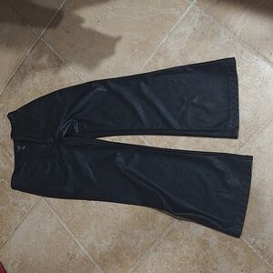 Anthropologie faux leather wide leg pants